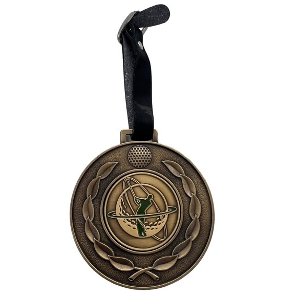 Divvy Fox Run Golf Club Bag Tag Brass Enamel Buckle Strap Golf Accessories Retro - Picture 2 of 6